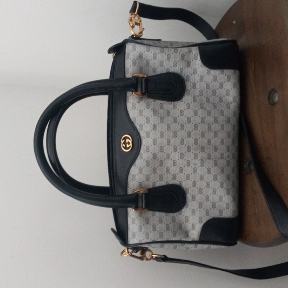 Authentic Vintage Gucci GG Monogram Micro Guccissima Boston Doctor Shoulder Bag - Picture 2 of 11